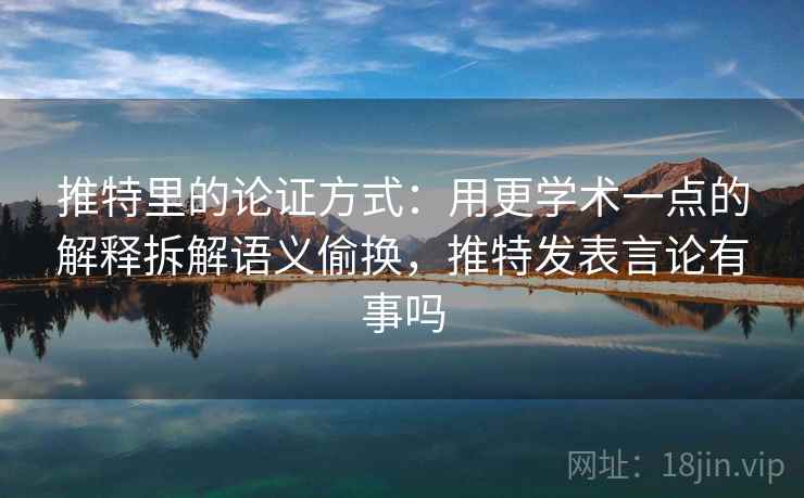 推特里的论证方式：用更学术一点的解释拆解语义偷换，推特发表言论有事吗
